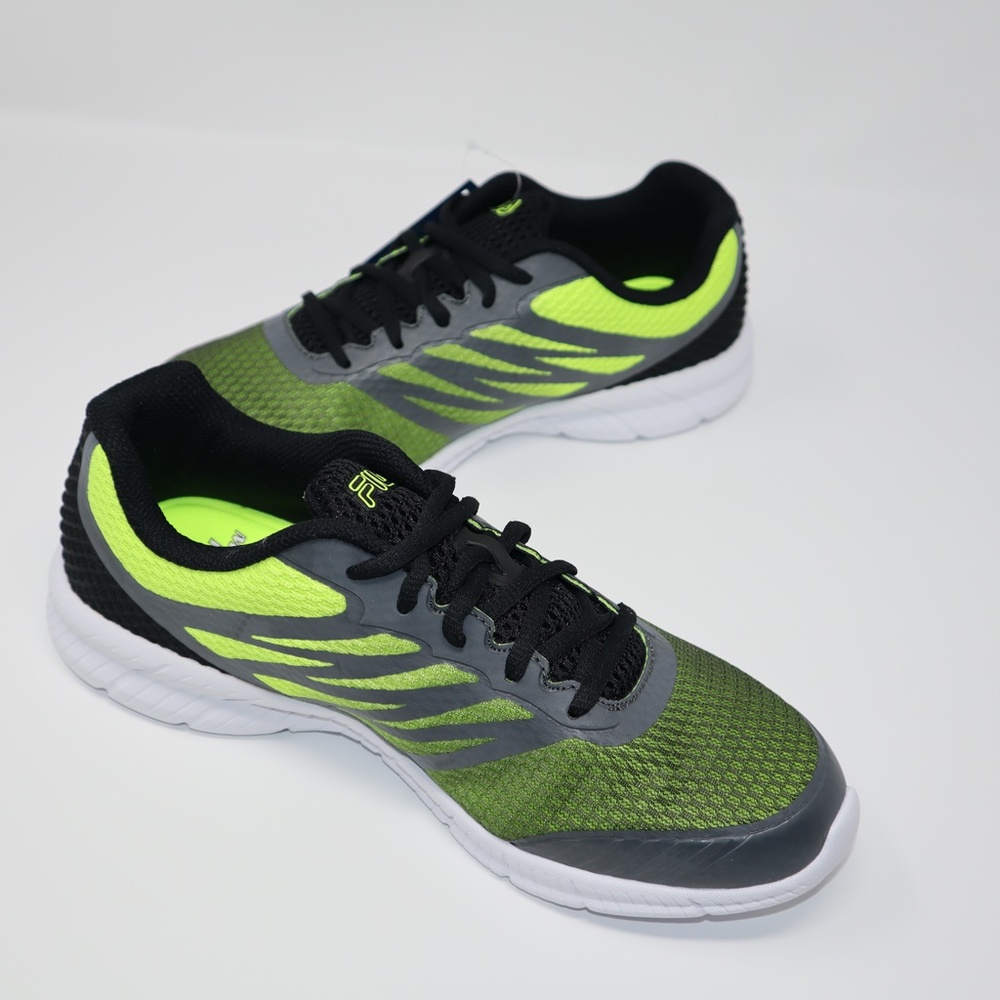 New FILA Memory Fantom 3 Men’s Running Low Top Black Safety Yellow Running Shoes
